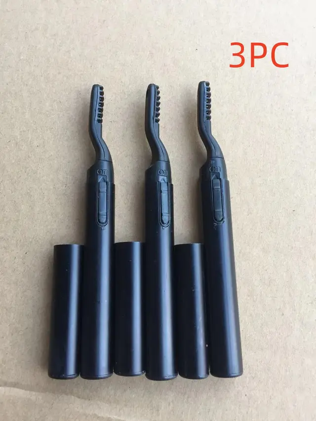 Electric Eyelash Curler Mini Portable Electric Heating Eyelash Curler Eyelash Curler Type Eyelashes Electric Eyelash Curler Black 3Pcs - Shop at LoveMi