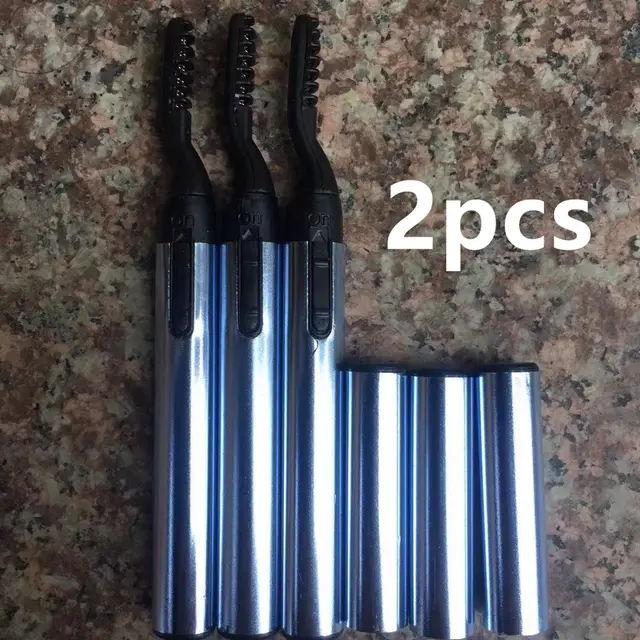 Electric Eyelash Curler Mini Portable Electric Heating Eyelash Curler Eyelash Curler Type Eyelashes Electric Eyelash Curler Blue2Pcs - Shop at LoveMi