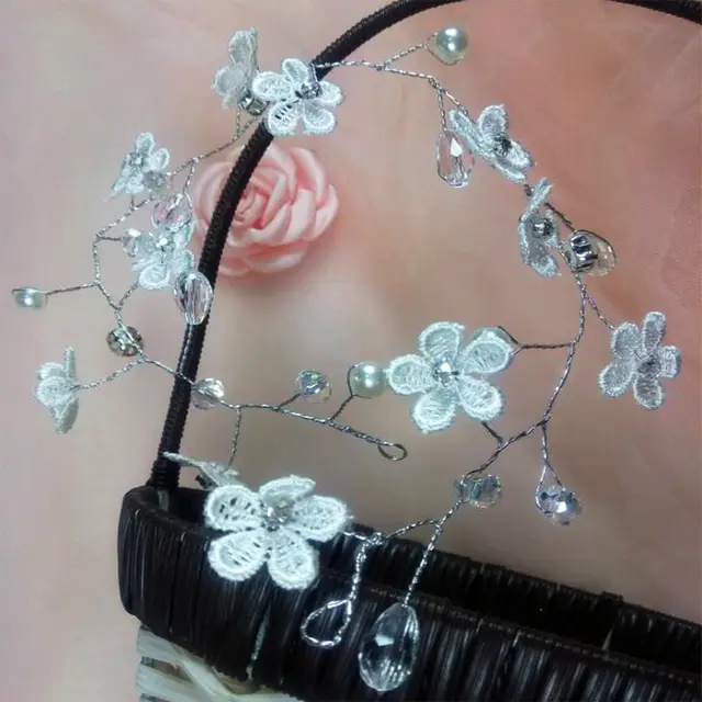 Summer Lace Small Lace Handmade Bridal Hair Take The Lead In The Circle Jewelry White - Shop at LoveMi