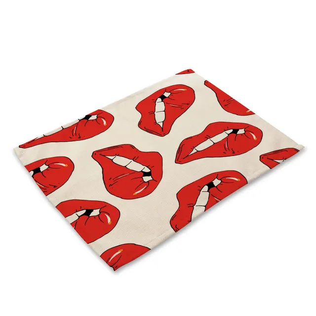 European And American Hot Selling Cotton And Linen Cloth Art Heat Insulation Western Food Mat American Animation Animal Lips Foreign Trade Supply T... - Shop at LoveMi