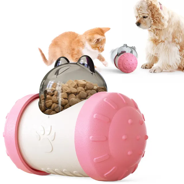 Pet Supplies Tumbler Teasing Cat Swinging Leaking Ball Without Electric Pet Dog Toy Pink - Shop at LoveMi