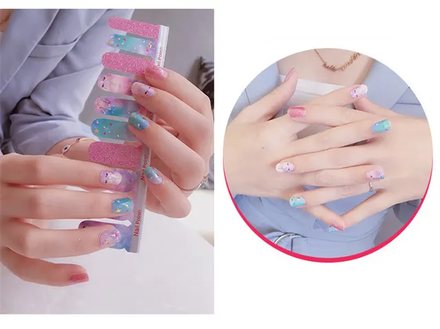 Shell Nail Sticker 3D Bronzing 20 Nail Stickers Double Row Nail Sticker - Shop at LoveMi
