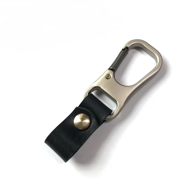 Men's Waist Car Metal Alloy Cowhide Keychain Black - Shop at LoveMi