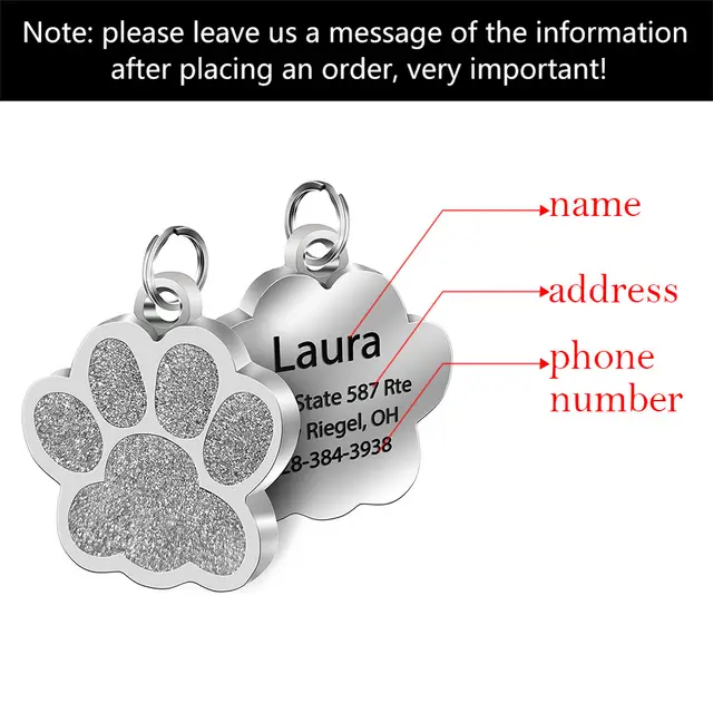 Customized Personality Stainless Steel Bone Dog Id Tag Silver - Shop at LoveMi