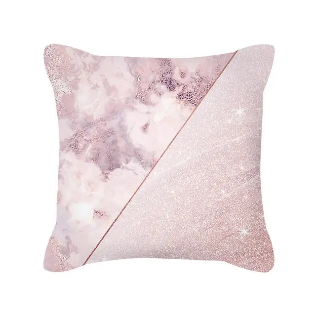 Nordic Style Rose Gold Pink Geometric Square Pillow Cushion Cover - Shop at LoveMi