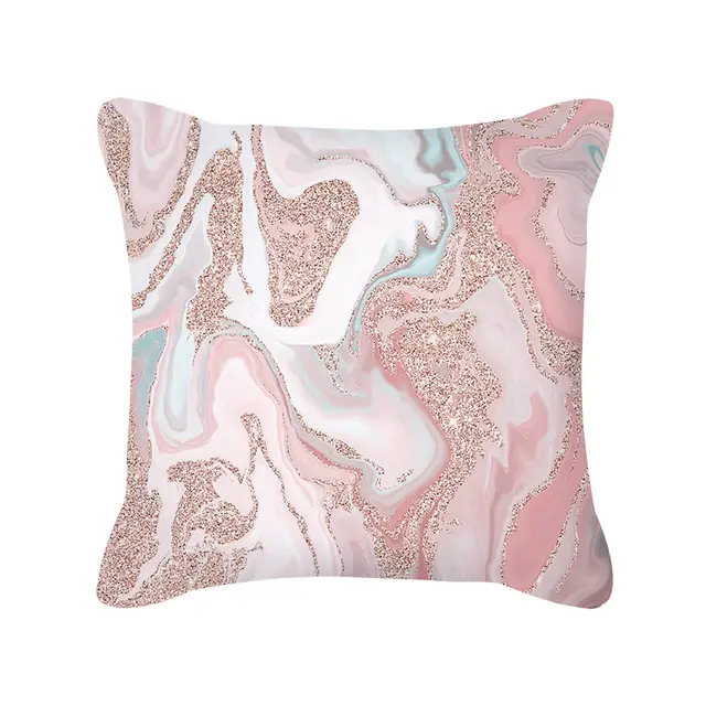 Nordic Style Rose Gold Pink Geometric Square Pillow Cushion Cover G - Shop at LoveMi