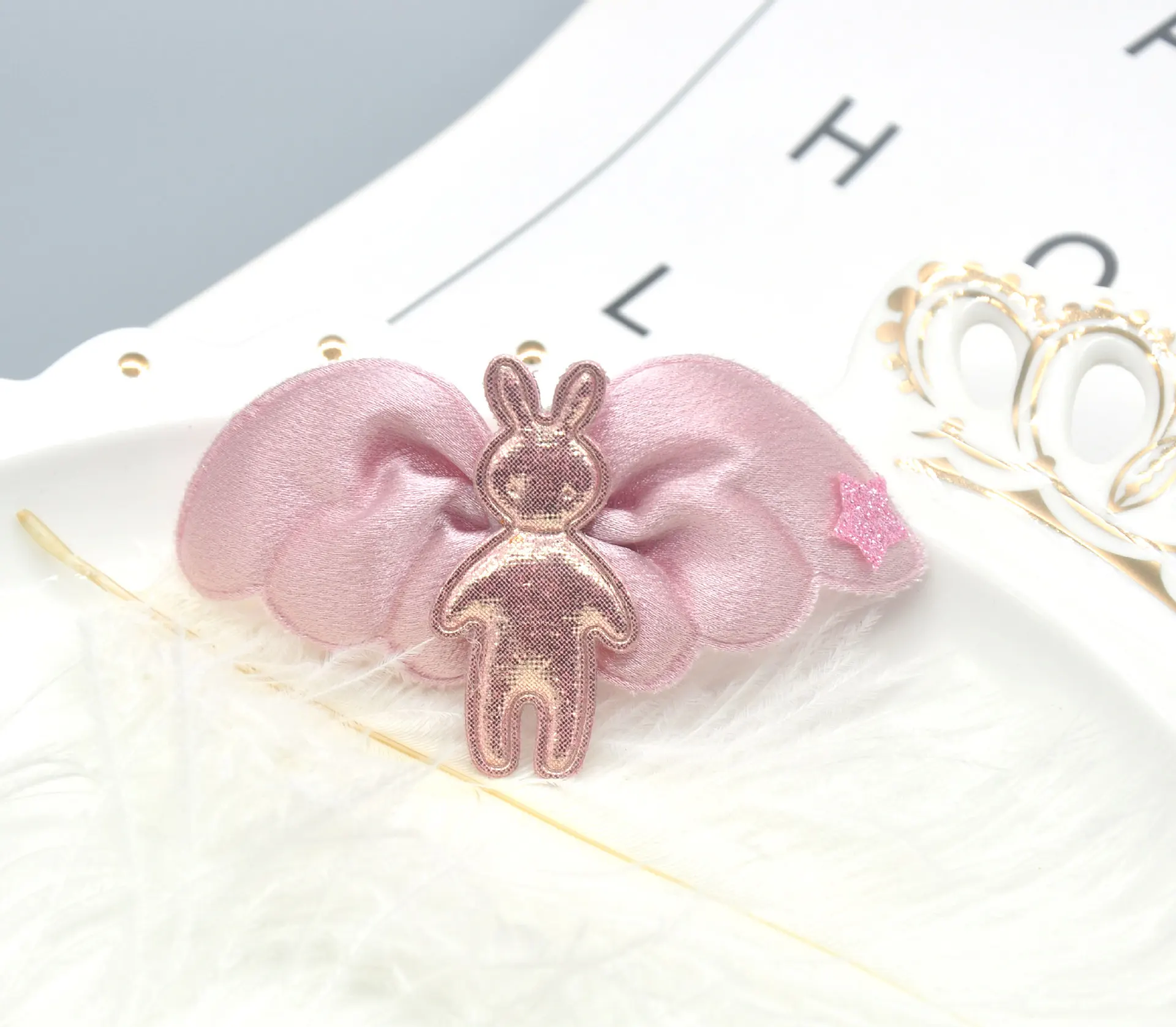 Children's Hair Accessories Hairpin Big Bow Hair Tie Baby Hairpin - Pink