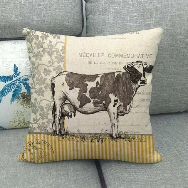 Retro Animal Painting Design Linen Pillowcase - Shop at LoveMi