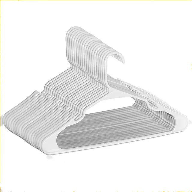 Plastic Hangers With Mini Hooks On Both Sides, Seamless Clothes Hanger And Pants Rack PP Hanger White50Pcs - Shop at LoveMi