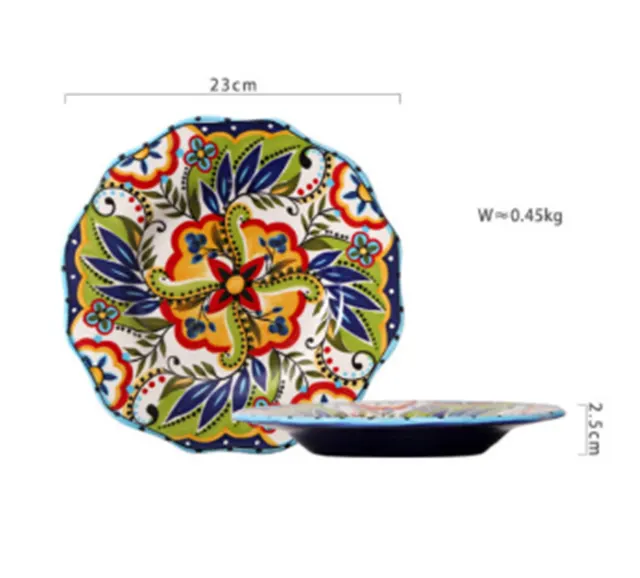 Western Dishes Round Breakfast Plate Microwave Tableware - Shop at LoveMi
