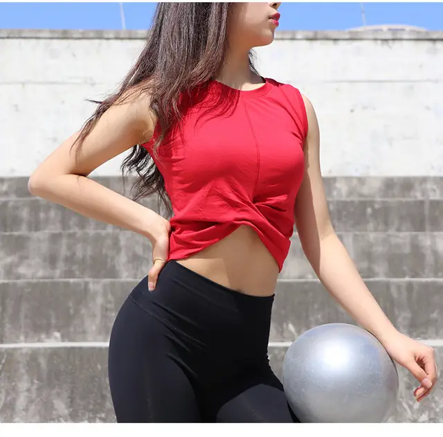 Short Sexy Cropped Cross Sports Top Red - Shop at LoveMi