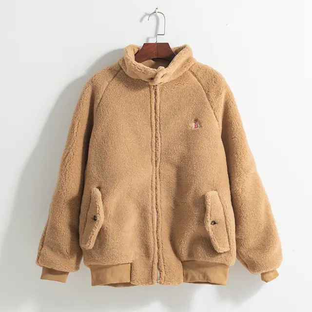Winter Brown Lamb Wool Coat Wild Loose Warm Plush Blouse Tide Lamb - Shop at LoveMi