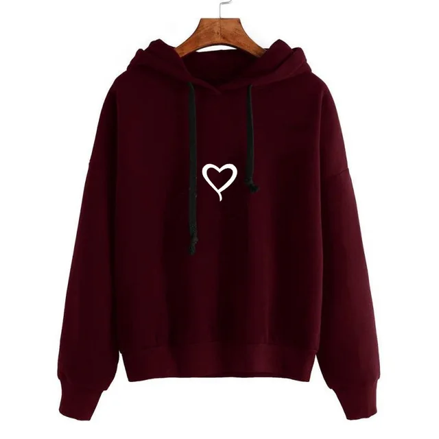 Fall New European And American Trend Cross Border New Love Printing Long Sleeved Casual Sweater Red - Shop at LoveMi