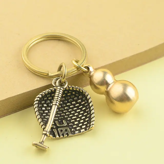Brass Five Emperor Money Gourd Keychain Pendant G - Shop at LoveMi