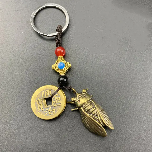 Brass Five Emperor Money Gourd Keychain Pendant J - Shop at LoveMi