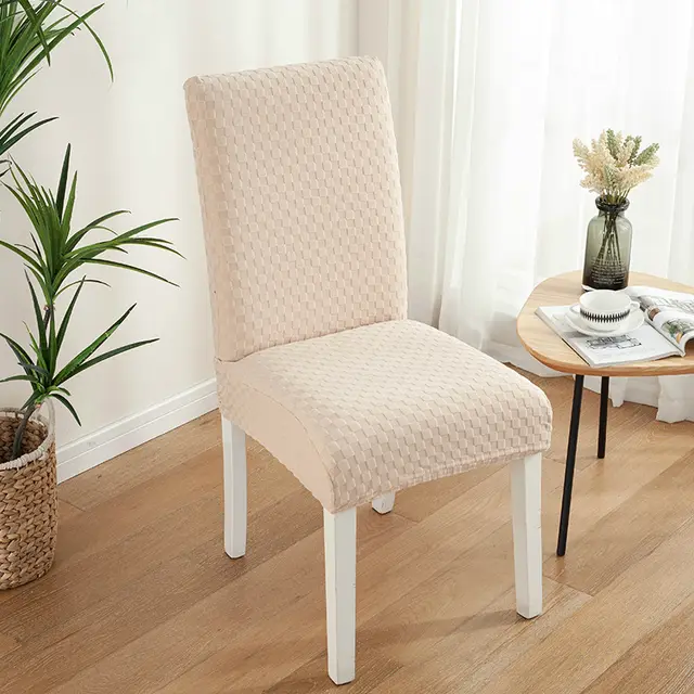Stretch Thick Knitted Half Pack Simple Chair Cover Beige - Shop at LoveMi