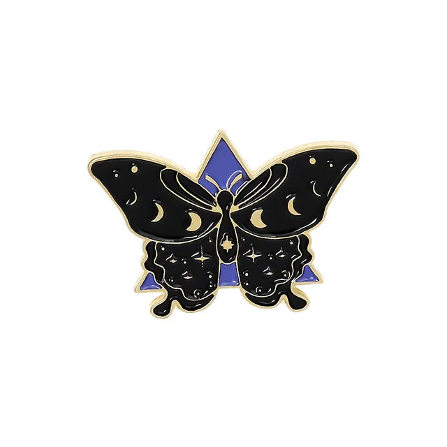 Beautiful Butterfly Friend Brooch Combination Black Purple - Shop at LoveMi