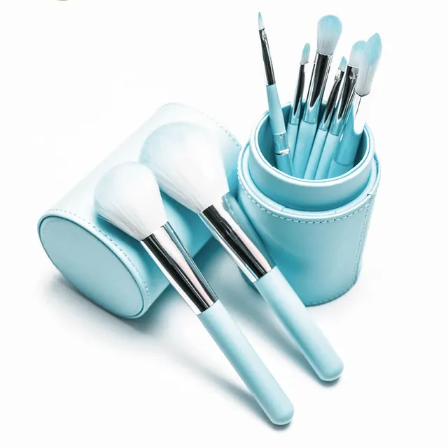 New 8 Makeup Brush Set, Eye Shadow, Blush, Foundation Brush, Makeup And Beauty Tools Blue - Shop at LoveMi