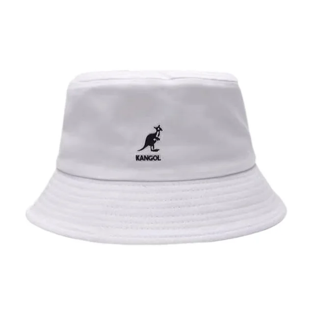 Tide Brand Kangol Spring And Summer Classic Fisherman Hat Casual Wild Long Brim Couple Sunscreen Kangaroo Pot Hat White - Shop at LoveMi