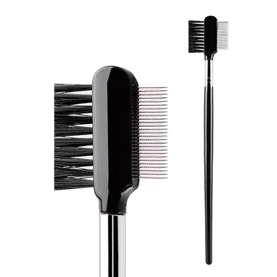New Steel Eyebrow Eyelash Dual Comb Extension Brush Metal Comb Silver - Shop at LoveMi