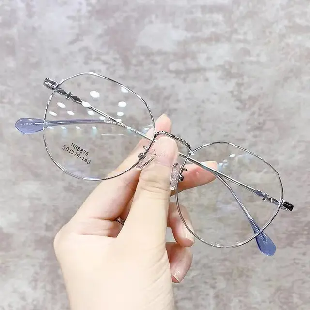 The Same Model Of Female Korean Version Of Myopia With Net Red Glasses Frame Silver - Shop at LoveMi