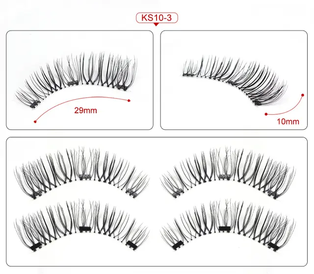 Three Magnetic Glue Free Magnetic Eyelashes Small Round Box Magnet False Eyelashes - Shop at LoveMi