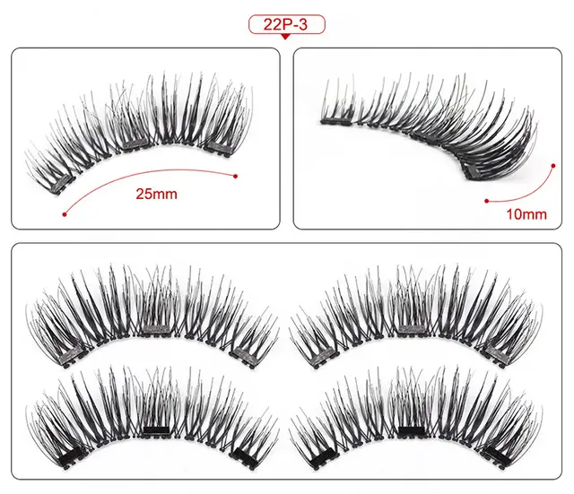 Three Magnetic Glue Free Magnetic Eyelashes Small Round Box Magnet False Eyelashes - Shop at LoveMi
