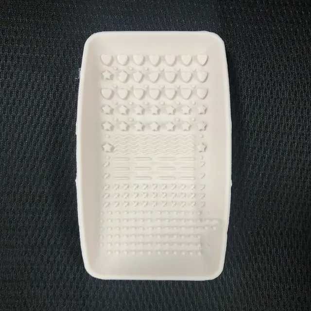 Square Scrubbing Pad Hand Hold Scrubbing Plate Cleaning Makeup Brush Silicone Pad Beige - Shop at LoveMi