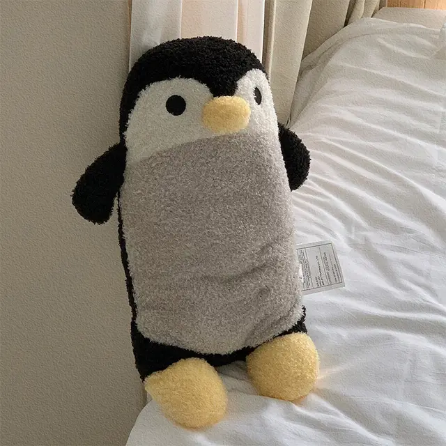 Comfortable Velvet three Dimensional Little Penguin Pillow Nap Cushion Small Pillow Doll Black - Shop at LoveMi