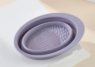 Silicone Cosmetic Makeup Brush Cleaning Pad Board - Light Purple