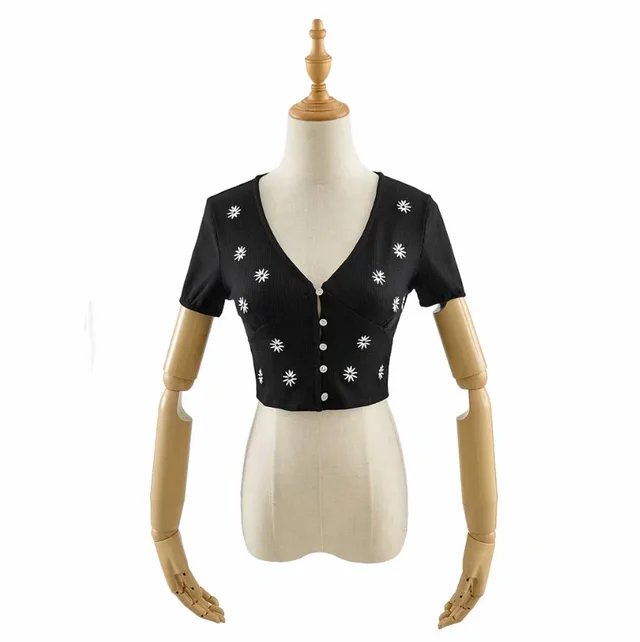 Women's Short Sexy Tight fitting T Shirt Knit Top Black - Shop at LoveMi