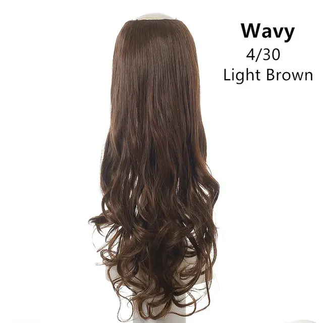 Wavy U Part Wigs for Women Clip in Hair Extension Invisible Half False Synthetic Wig Long Blonde Black Natural Hairpieces 4/30 - Shop at LoveMi