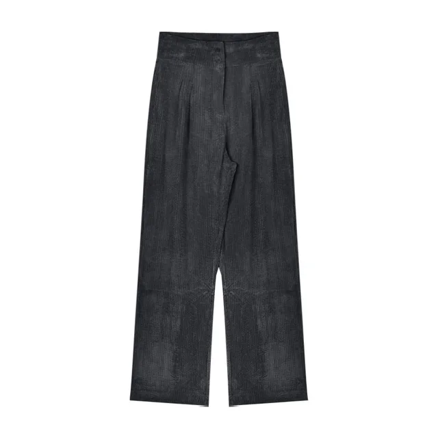 High Waist Straight Loose Wide Leg Pants Retro Black - Shop at LoveMi