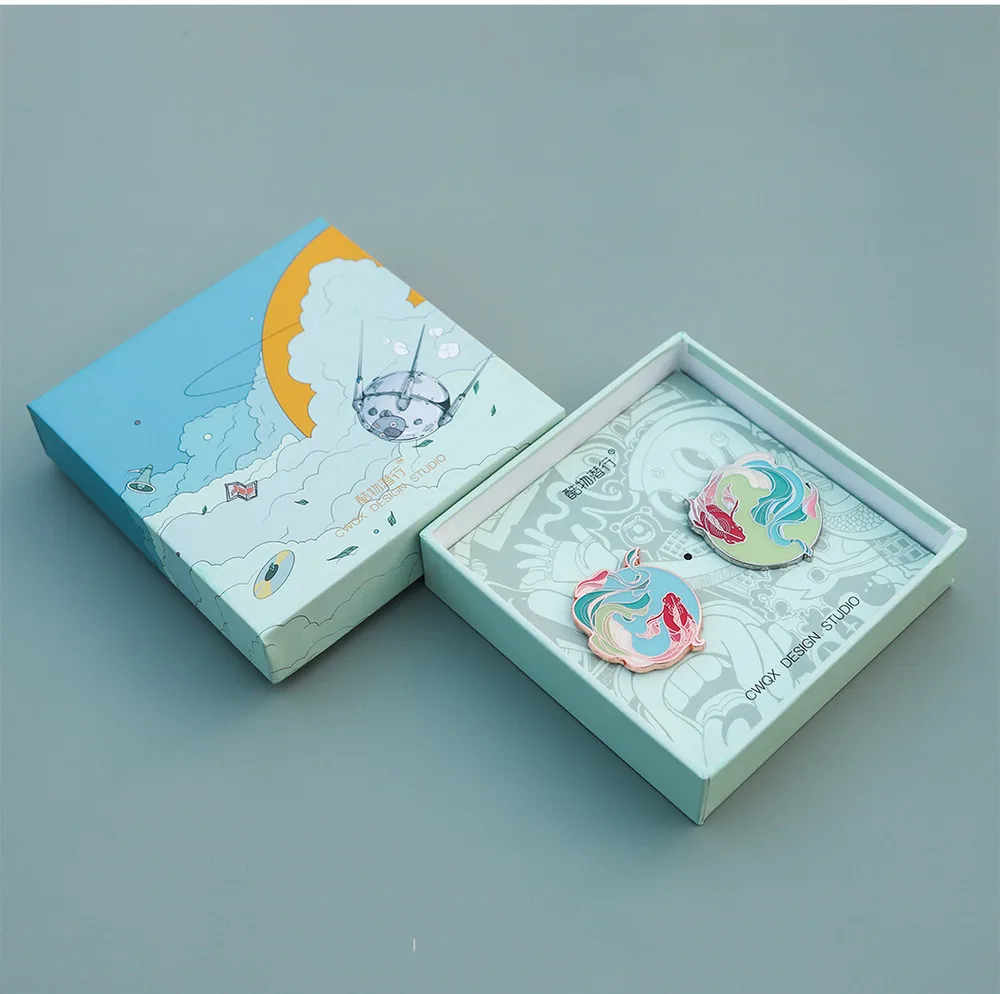 Cool Things Sneak Original Koi National Style Couple Brooch Enamel Metal - Gold Silver