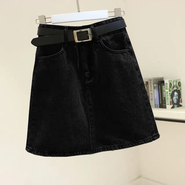 Korean Style Skirt Net Red Denim Bag Hip Skirt Black - Shop at LoveMi