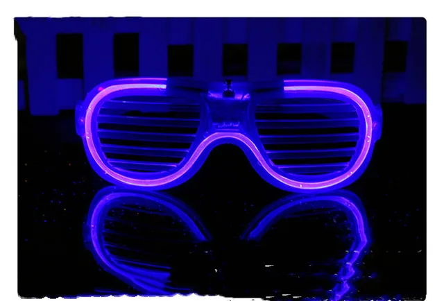 Luminous Glasses LED Light Up Glasses Party Decoration Purple Color Luminous Shutter Shades Glow Glasses Children Adults Holiday Accessories Gift - Shop at LoveMi