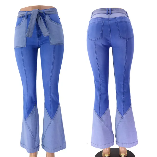 European And American Women's Denim Flared Pants Light Blue - Shop at LoveMi