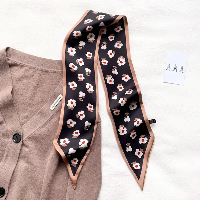 Version Of The New Headband Strap Bag Female Print Decoration Spring And Autumn Art Trend Scarf Sunflower Brown - Shop at LoveMi