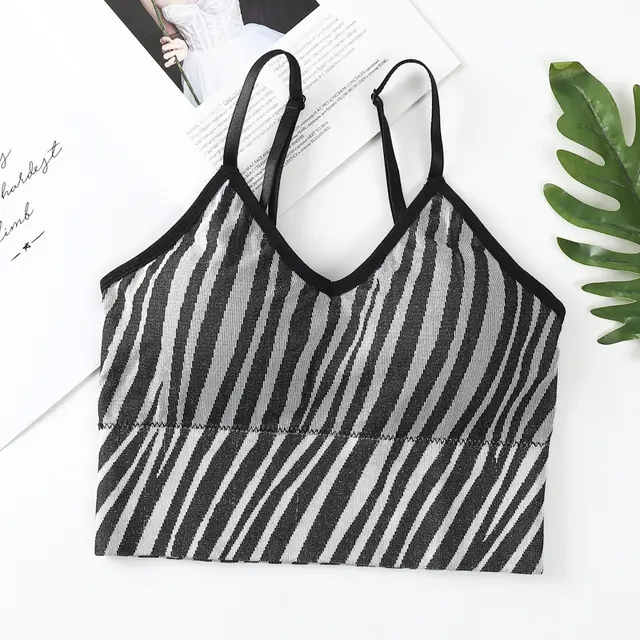 Zebra Print Personality Fashion Slim Camisole Black - Shop at LoveMi