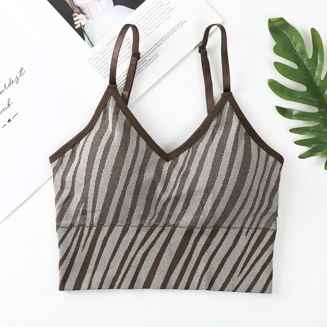 Zebra Print Personality Fashion Slim Camisole Brown - Shop at LoveMi