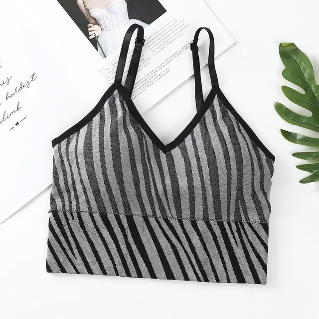 Zebra Print Personality Fashion Slim Camisole Dark Grey - Shop at LoveMi