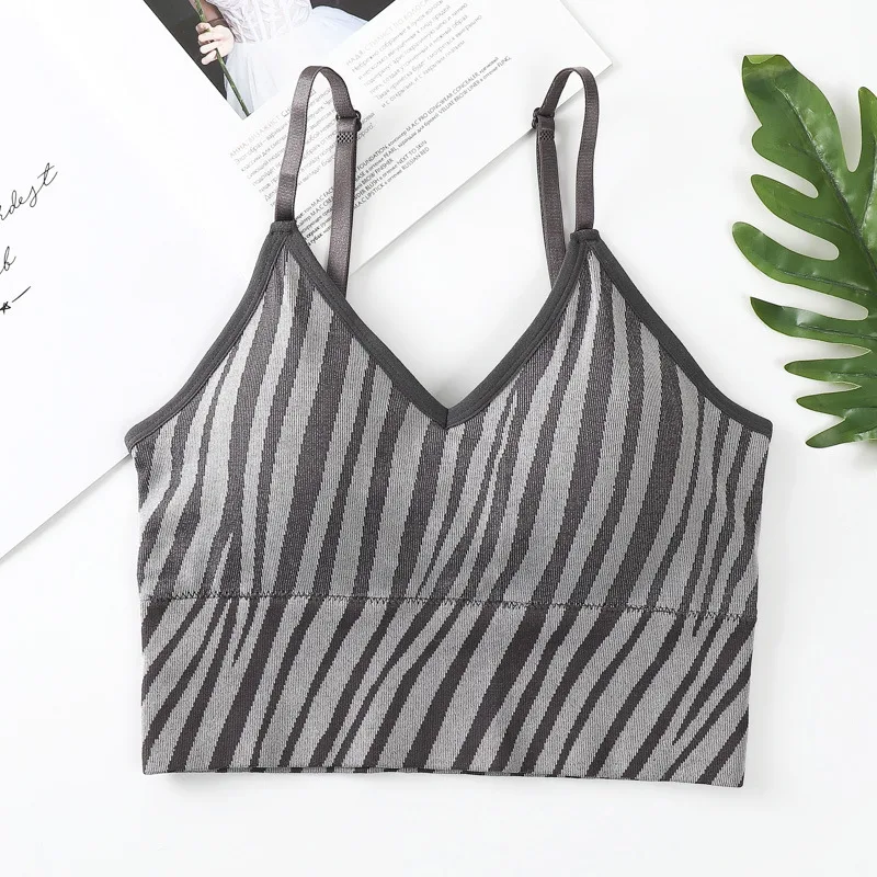 Zebra Print Personality Fashion Slim Camisole - Light Grey