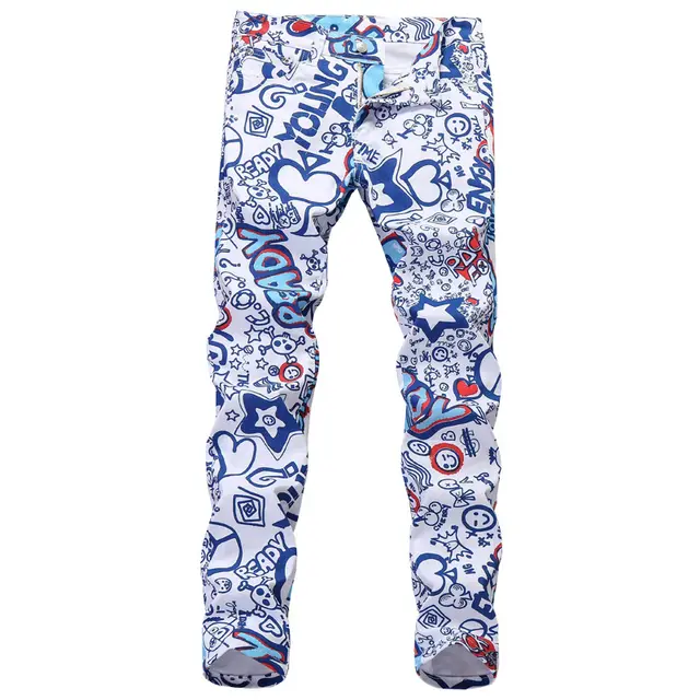 Men's Camouflage Small Straight Stretch Print Trousers - Shop at LoveMi