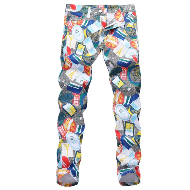 Men's Camouflage Small Straight Stretch Print Trousers - Shop at LoveMi