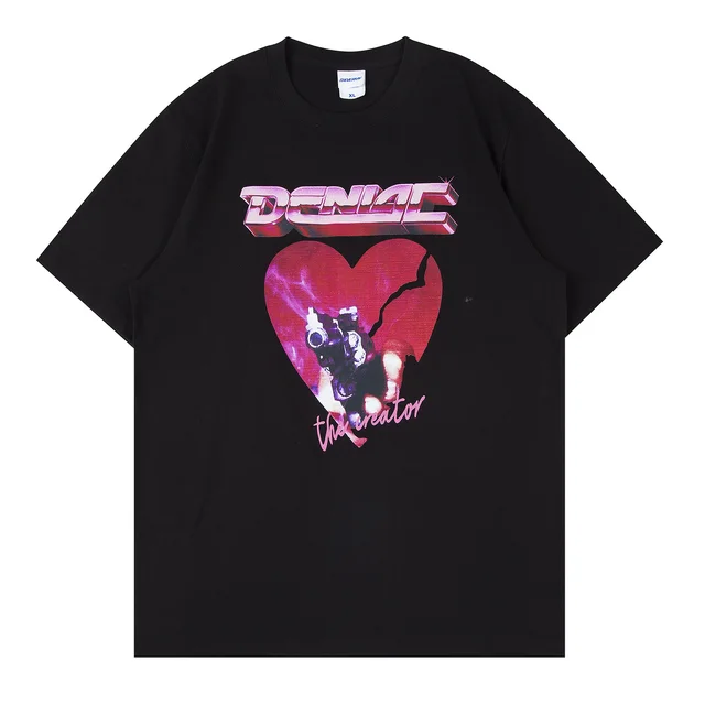 Couple Ins Casual Short sleeved T shirt Men Black - Shop at LoveMi
