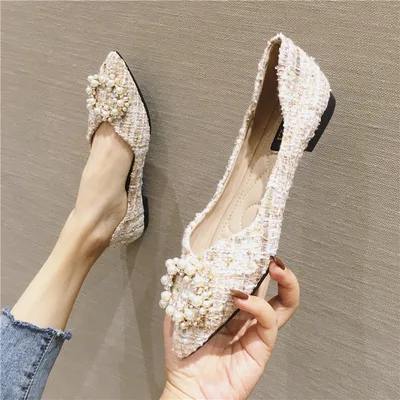 Chunky Heel Shallow Mouth Small Fragrant Style Single Shoes Apricot - Shop at LoveMi