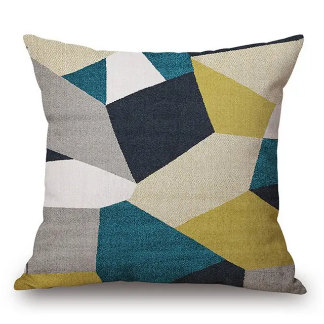 Modern Abstract Art Geometric Pillowcase Color Irregular Diamond Pattern Pillowcase Sofa Linen Pillowcase - Shop at LoveMi