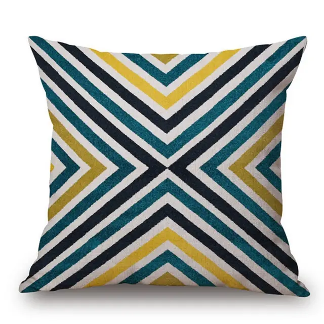 Modern Abstract Art Geometric Pillowcase Color Irregular Diamond Pattern Pillowcase Sofa Linen Pillowcase - Shop at LoveMi