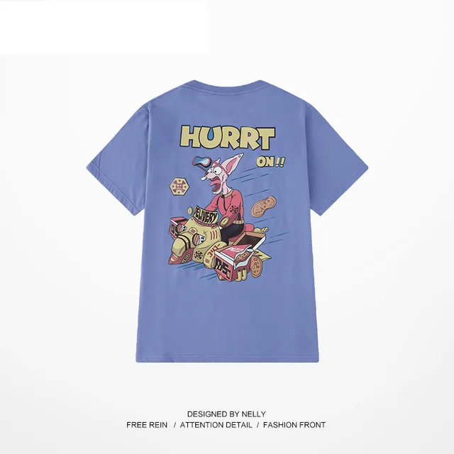 Harajuku Style Short Sleeved Men's Korean Style Trend Blue - Shop at LoveMi
