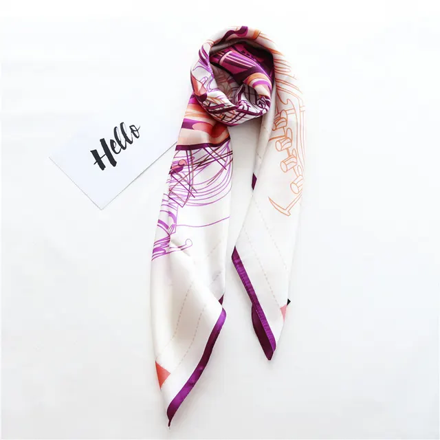 European And American Large Square Scarf Line Rose Scarf Elegant Ladies Scarf Purple - Shop at LoveMi